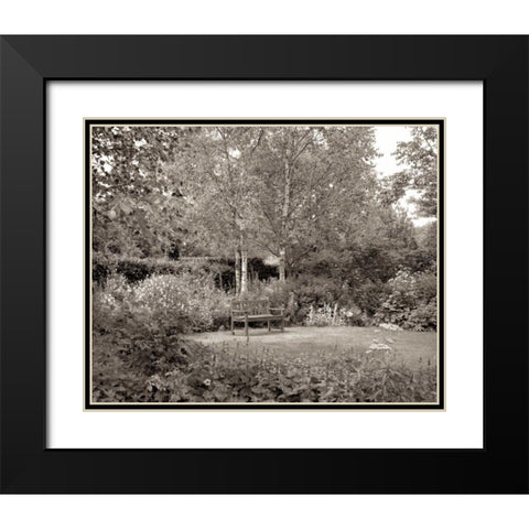Banc de Jardin - 58 Black Modern Wood Framed Art Print with Double Matting by Blaustein, Alan