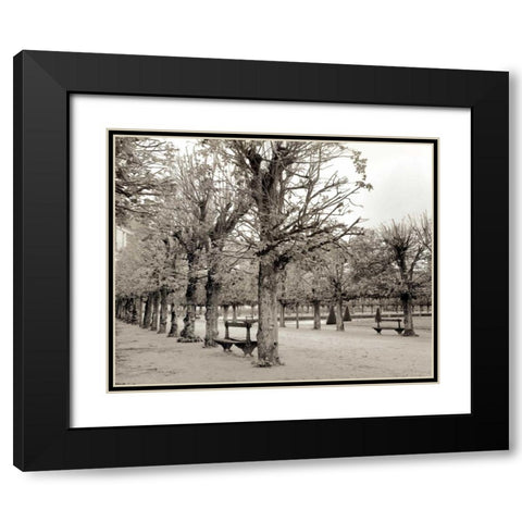 Banc de Jardin - 63 Black Modern Wood Framed Art Print with Double Matting by Blaustein, Alan
