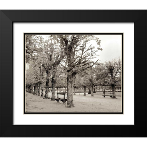 Banc de Jardin - 63 Black Modern Wood Framed Art Print with Double Matting by Blaustein, Alan