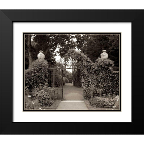 Banc de Jardin - 76 Black Modern Wood Framed Art Print with Double Matting by Blaustein, Alan