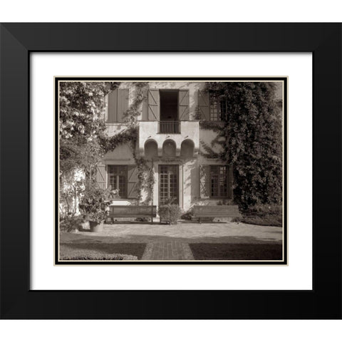 Banc de Jardin - 79 Black Modern Wood Framed Art Print with Double Matting by Blaustein, Alan