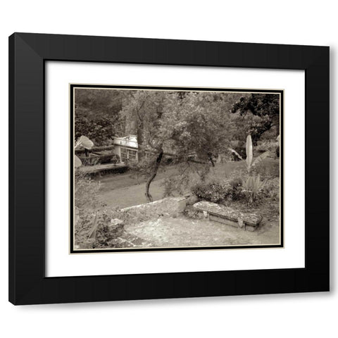 Banc de Jardin - 82 Black Modern Wood Framed Art Print with Double Matting by Blaustein, Alan