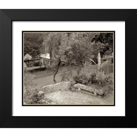 Banc de Jardin - 82 Black Modern Wood Framed Art Print with Double Matting by Blaustein, Alan