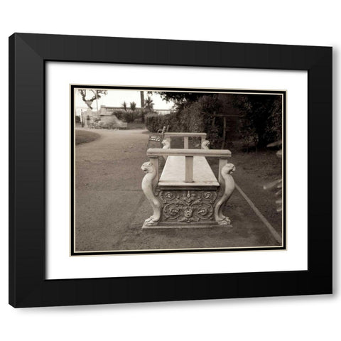 Banc de Jardin - 85 Black Modern Wood Framed Art Print with Double Matting by Blaustein, Alan