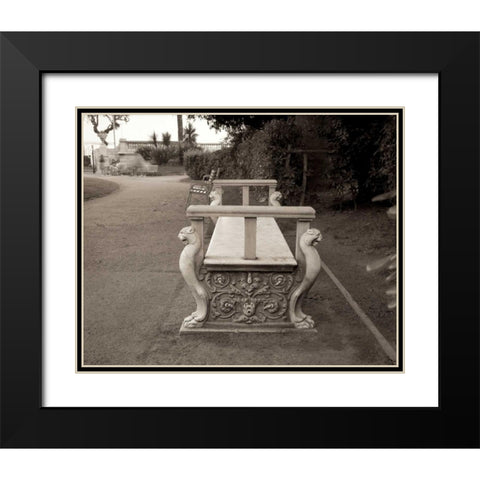 Banc de Jardin - 85 Black Modern Wood Framed Art Print with Double Matting by Blaustein, Alan