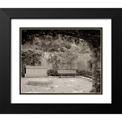 Banc de Jardin - 88 Black Modern Wood Framed Art Print with Double Matting by Blaustein, Alan