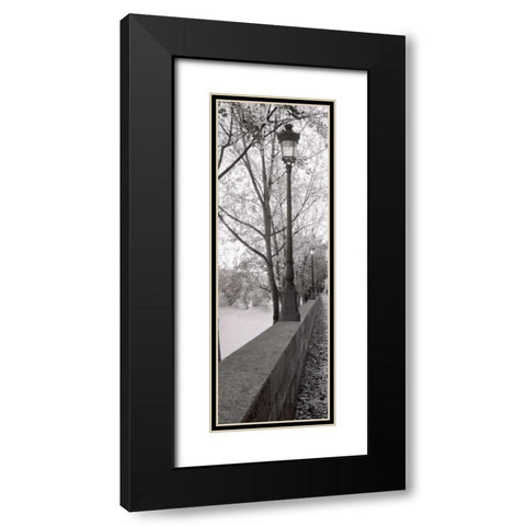 Seine Promenade Black Modern Wood Framed Art Print with Double Matting by Blaustein, Alan
