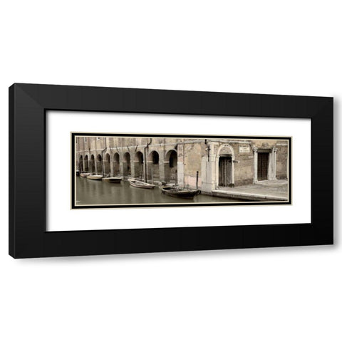 Canal Boats with Passageway Black Modern Wood Framed Art Print with Double Matting by Blaustein, Alan