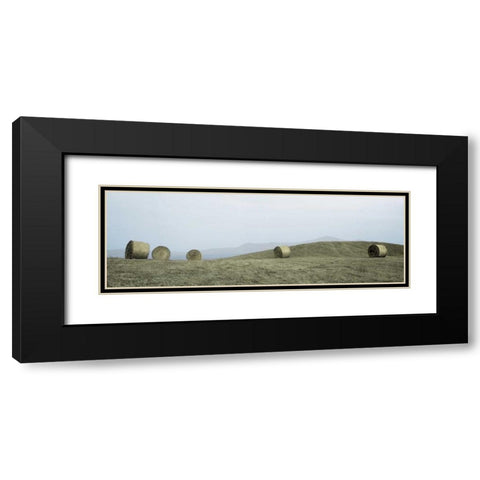 Haystacks Tuscany - 1 Black Modern Wood Framed Art Print with Double Matting by Blaustein, Alan