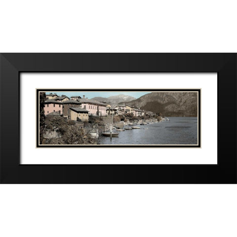Italian Lake Pano - 1 Black Modern Wood Framed Art Print with Double Matting by Blaustein, Alan