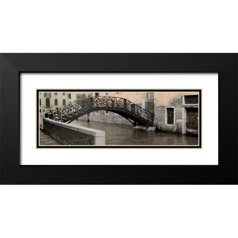 Venetian Bridge Pano - 1 Black Modern Wood Framed Art Print with Double Matting by Blaustein, Alan