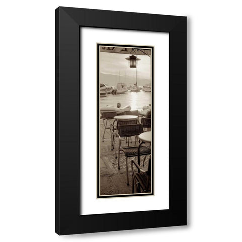 Portofino Caffe - 1 Black Modern Wood Framed Art Print with Double Matting by Blaustein, Alan