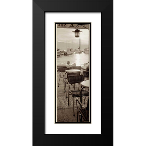 Portofino Caffe - 1 Black Modern Wood Framed Art Print with Double Matting by Blaustein, Alan