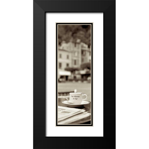 Portofino Caffe - 2 Black Modern Wood Framed Art Print with Double Matting by Blaustein, Alan