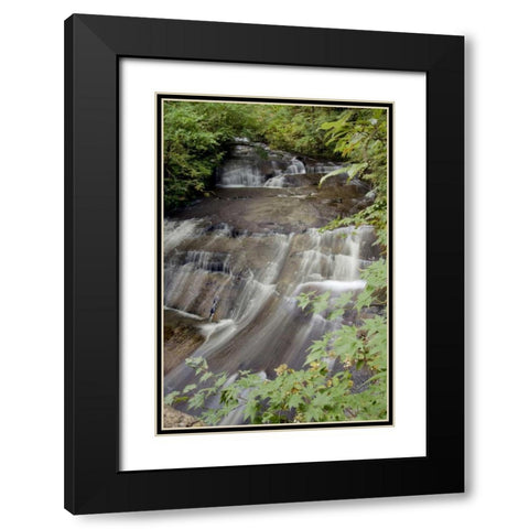 Hokkaido Waterfall - 4 Black Modern Wood Framed Art Print with Double Matting by Blaustein, Alan