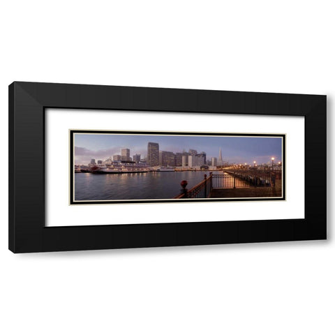 Bay Pano - 120 Black Modern Wood Framed Art Print with Double Matting by Blaustein, Alan