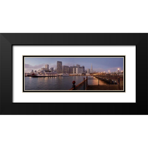 Bay Pano - 120 Black Modern Wood Framed Art Print with Double Matting by Blaustein, Alan