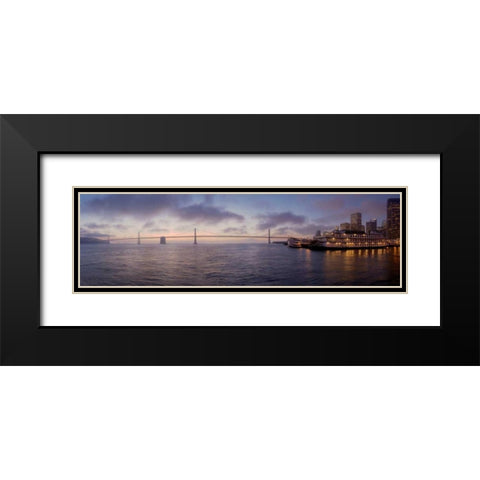 Bay Pano - 119 Black Modern Wood Framed Art Print with Double Matting by Blaustein, Alan