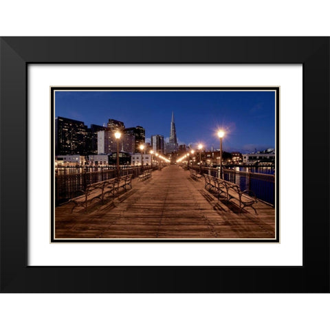 Broadway Pier - 21 Black Modern Wood Framed Art Print with Double Matting by Blaustein, Alan