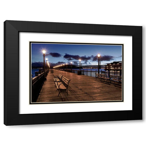 Broadway Pier - 22 Black Modern Wood Framed Art Print with Double Matting by Blaustein, Alan