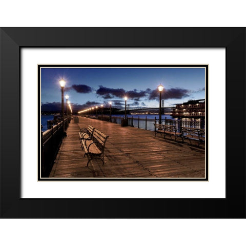 Broadway Pier - 22 Black Modern Wood Framed Art Print with Double Matting by Blaustein, Alan