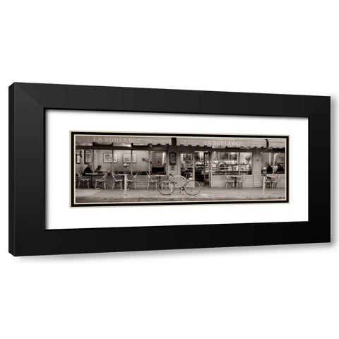 San Francisco Cafe Pano - 1 Black Modern Wood Framed Art Print with Double Matting by Blaustein, Alan