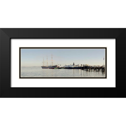 Bay Pano - 126 Black Modern Wood Framed Art Print with Double Matting by Blaustein, Alan