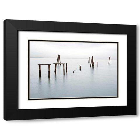 Antique Pier - 79 Black Modern Wood Framed Art Print with Double Matting by Blaustein, Alan