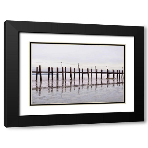Antique Pier - 78 Black Modern Wood Framed Art Print with Double Matting by Blaustein, Alan