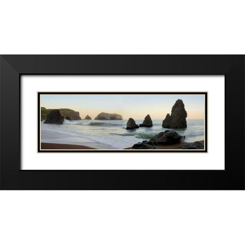 Rodeo Beach pano - 1 Black Modern Wood Framed Art Print with Double Matting by Blaustein, Alan