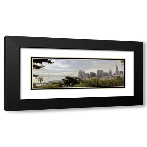 SF Skyline Pano - 110 Black Modern Wood Framed Art Print with Double Matting by Blaustein, Alan