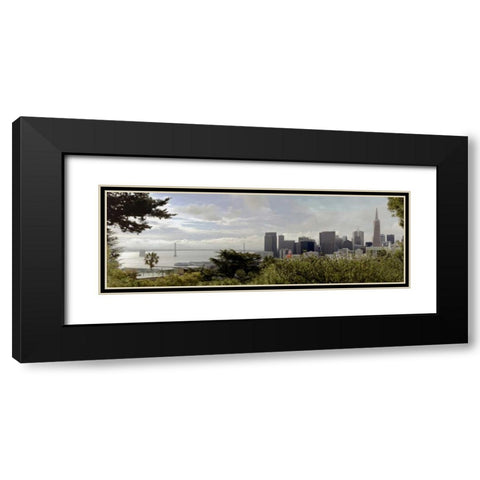 SF Skyline Pano - 109 Black Modern Wood Framed Art Print with Double Matting by Blaustein, Alan