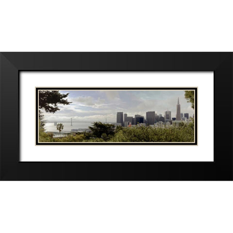 SF Skyline Pano - 109 Black Modern Wood Framed Art Print with Double Matting by Blaustein, Alan