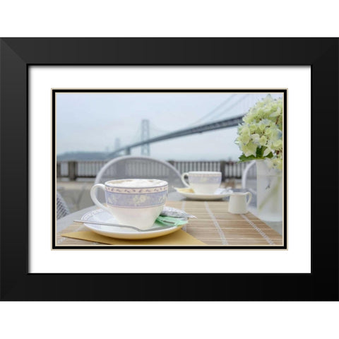 Dream Cafe Bay Bridge - 1 Black Modern Wood Framed Art Print with Double Matting by Blaustein, Alan