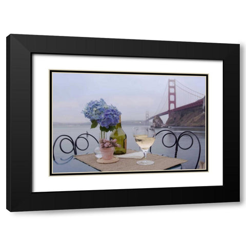 Dream Cafe Golden Gate Bridge - 3 Black Modern Wood Framed Art Print with Double Matting by Blaustein, Alan
