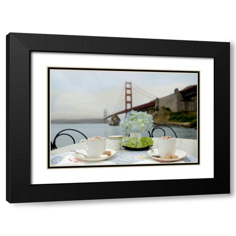 Dream Cafe Golden Gate Bridge - 5 Black Modern Wood Framed Art Print with Double Matting by Blaustein, Alan