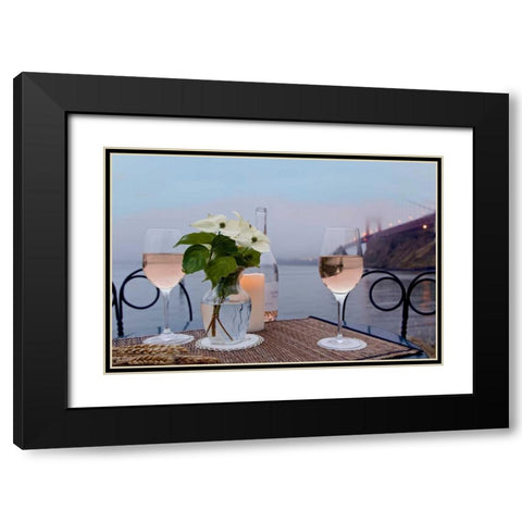 Dream Cafe Golden Gate Bridge - 10 Black Modern Wood Framed Art Print with Double Matting by Blaustein, Alan