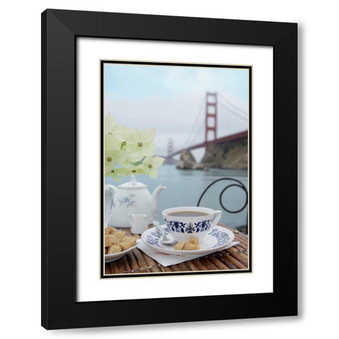 Dream Cafe Golden Gate Bridge - 16 Black Modern Wood Framed Art Print with Double Matting by Blaustein, Alan
