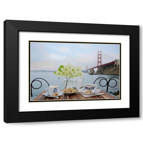 Dream Cafe Golden Gate Bridge - 15 Black Modern Wood Framed Art Print with Double Matting by Blaustein, Alan