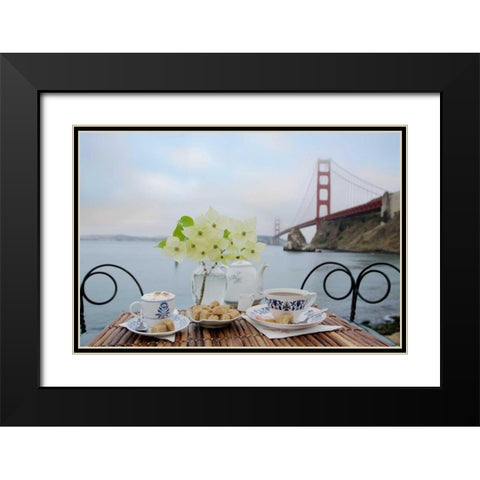 Dream Cafe Golden Gate Bridge - 15 Black Modern Wood Framed Art Print with Double Matting by Blaustein, Alan
