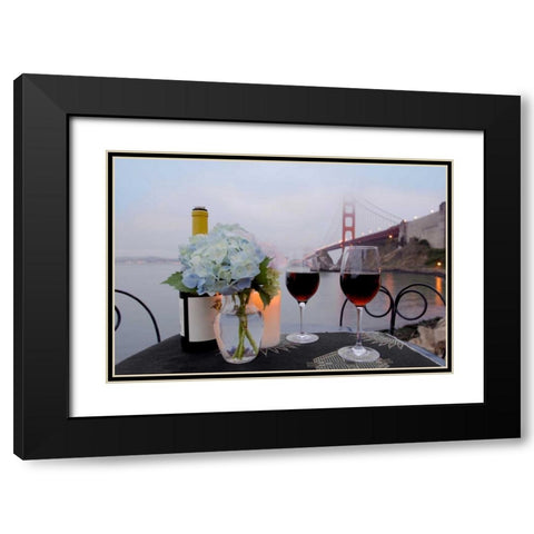 Dream Cafe Golden Gate Bridge - 13 Black Modern Wood Framed Art Print with Double Matting by Blaustein, Alan