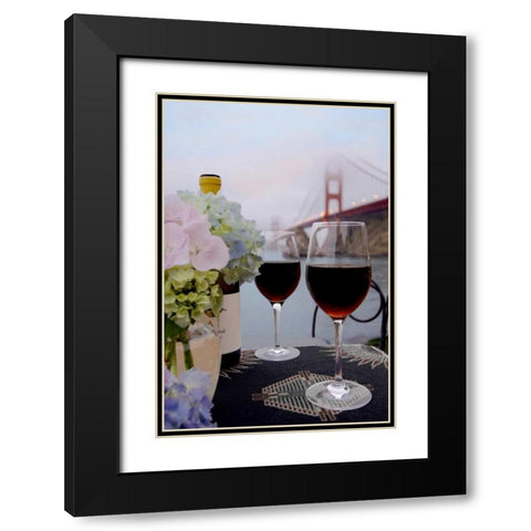 Dream Cafe Golden Gate Bridge - 14 Black Modern Wood Framed Art Print with Double Matting by Blaustein, Alan