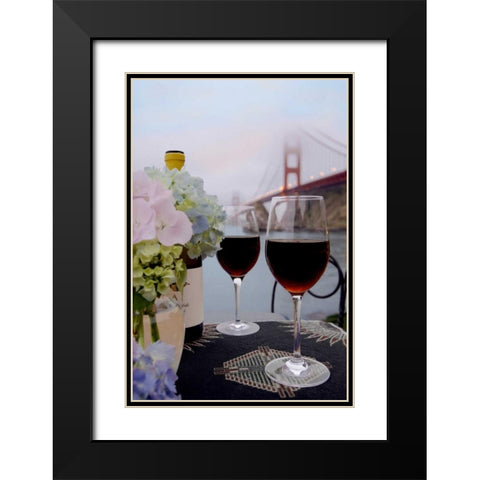 Dream Cafe Golden Gate Bridge - 14 Black Modern Wood Framed Art Print with Double Matting by Blaustein, Alan