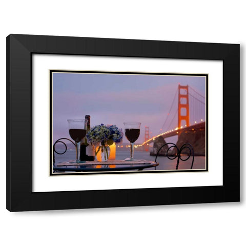 Dream Cafe Golden Gate Bridge - 41 Black Modern Wood Framed Art Print with Double Matting by Blaustein, Alan