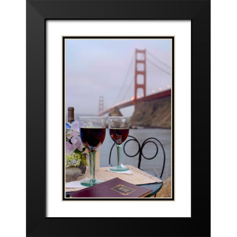 Dream Cafe Golden Gate Bridge - 39 Black Modern Wood Framed Art Print with Double Matting by Blaustein, Alan