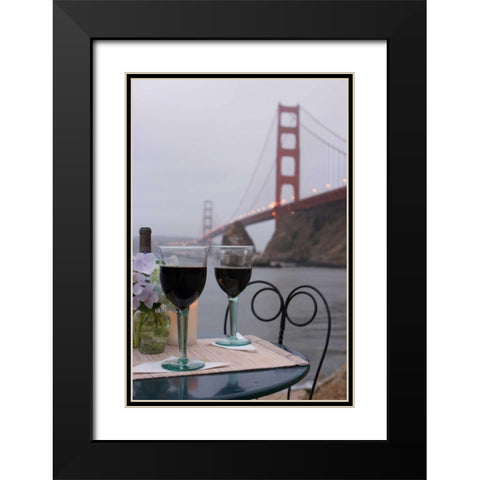 Dream Cafe Golden Gate Bridge - 38 Black Modern Wood Framed Art Print with Double Matting by Blaustein, Alan