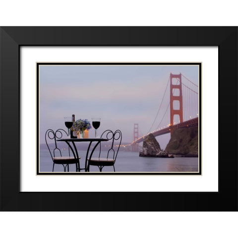 Dream Cafe Golden Gate Bridge - 37 Black Modern Wood Framed Art Print with Double Matting by Blaustein, Alan
