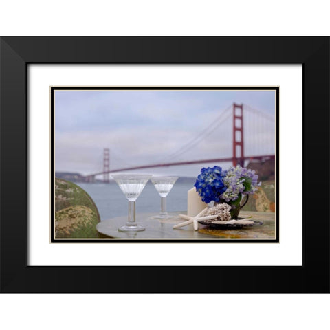 Dream Cafe Golden Gate Bridge - 63 Black Modern Wood Framed Art Print with Double Matting by Blaustein, Alan