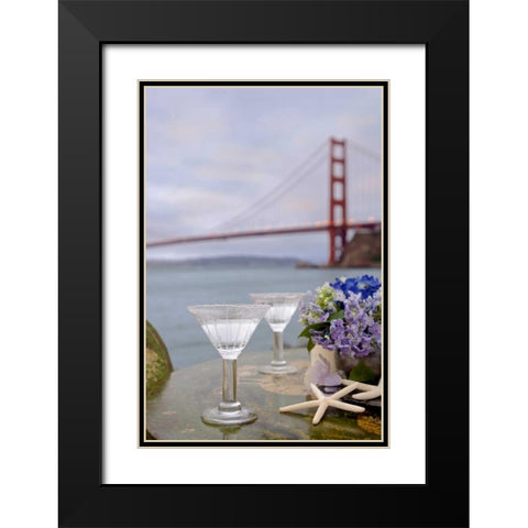 Dream Cafe Golden Gate Bridge - 64 Black Modern Wood Framed Art Print with Double Matting by Blaustein, Alan
