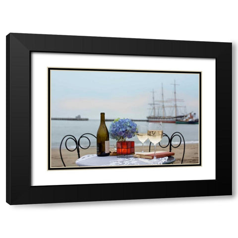 Dream Cafe Hyde St Pier - 32 Black Modern Wood Framed Art Print with Double Matting by Blaustein, Alan